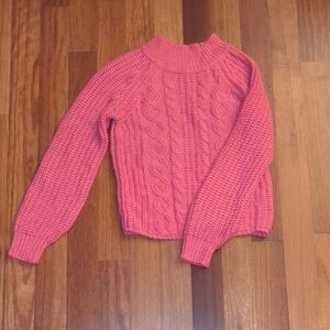 Cocovive Pink Cable Knit Women's Sweater Size Small